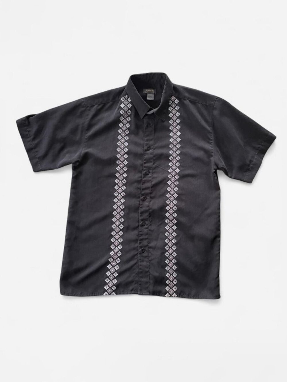 Youth Large 14/16 Arrow Black Button-up Shirt with Diamond Embroidery